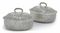 A PAIR OF GEORGE II SILVER BUTTER-DISHES AND COVERS