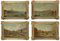 Four views of London: The Thames looking towards St. Pauls; The Thames looking towards Westminster; Covent Garden; and The Privy Garden, Whitehall