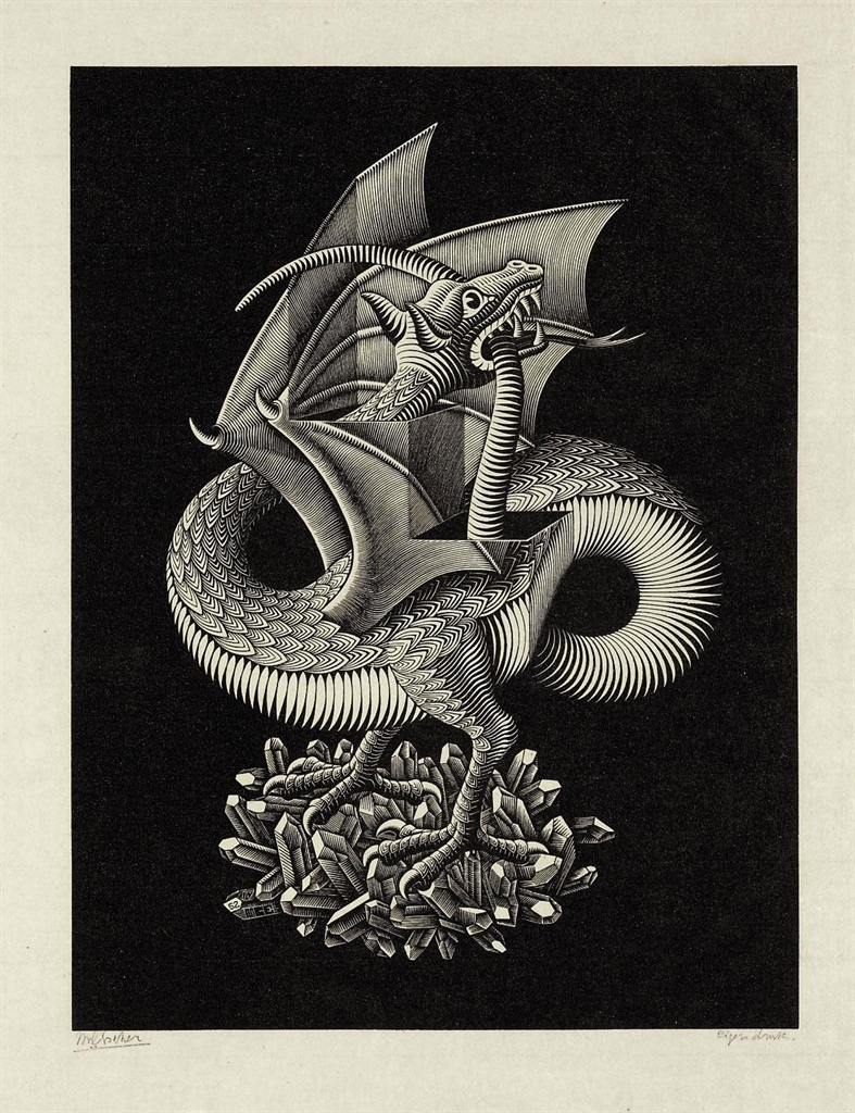 escher maurits dragon cornelis draak prints lot