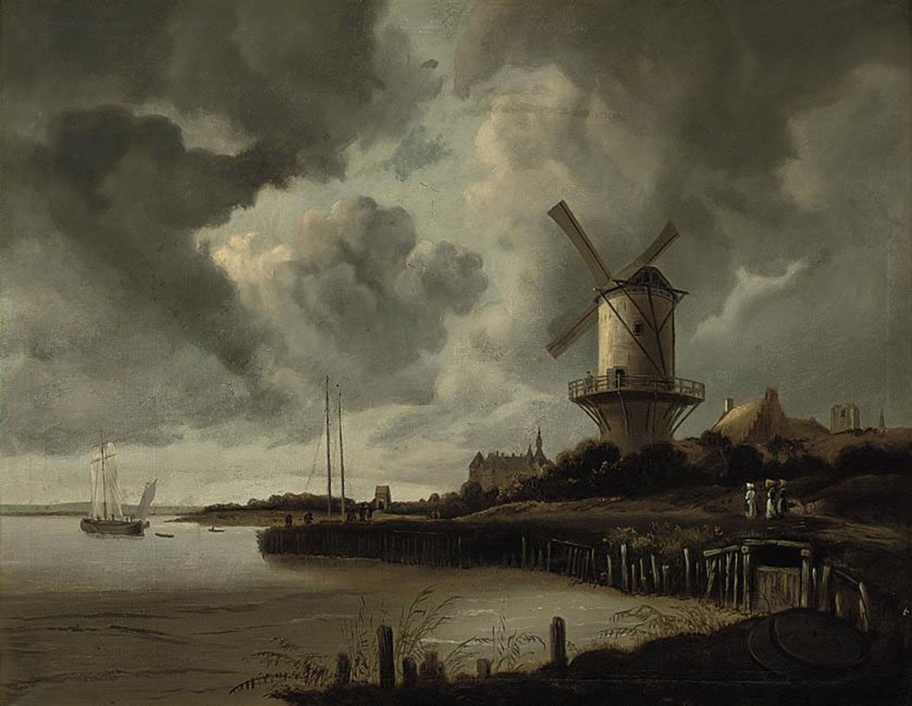 After Jacob van Ruisdael The Windmill at Wijk bij Duurstede