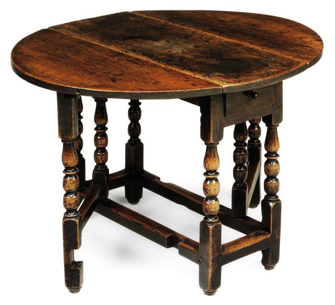 A SMALL QUEEN ANNE OAK GATELEG TABLE EARLY 18TH CENTURY gateleg