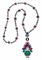 AN ART DECO DIAMOND, MULTI-GEM AND ENAMEL SAUTOIR, BY MAUBOUSSIN
