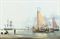 Dutch barges lying off Great Yarmouth