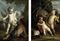 Putti preparing for the hunt; and Putti blowing bubbles in a landscape