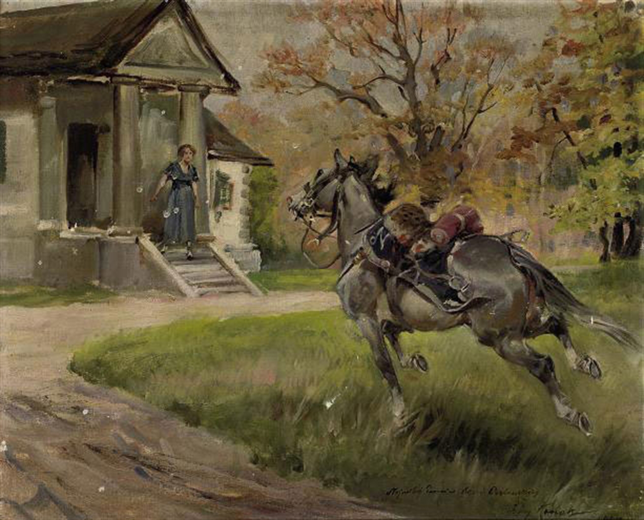 Jerzy Kossak (Polish, 1886-1955) | The runaway | 20th Century 