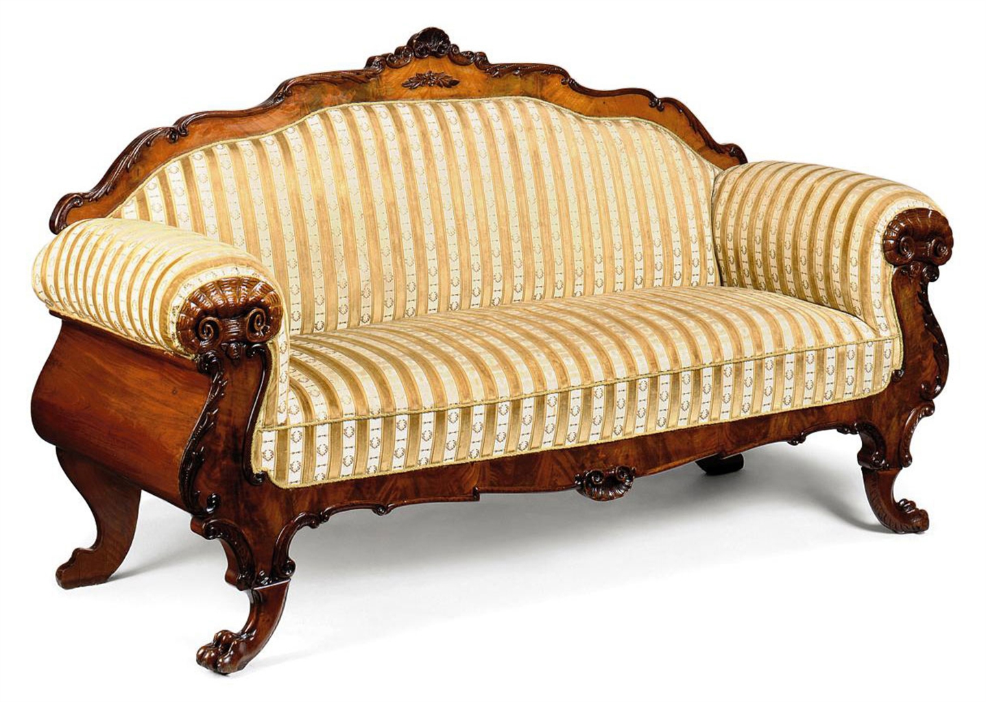 A north european carved walnut sofa late th century A north european carved walnut sofa late th century