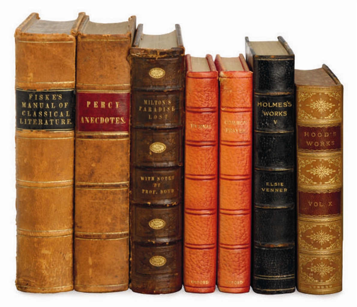 A LARGE GROUP OF LEATHER BOUND BOOKS, 19TH AND 20TH CENTURY, Books