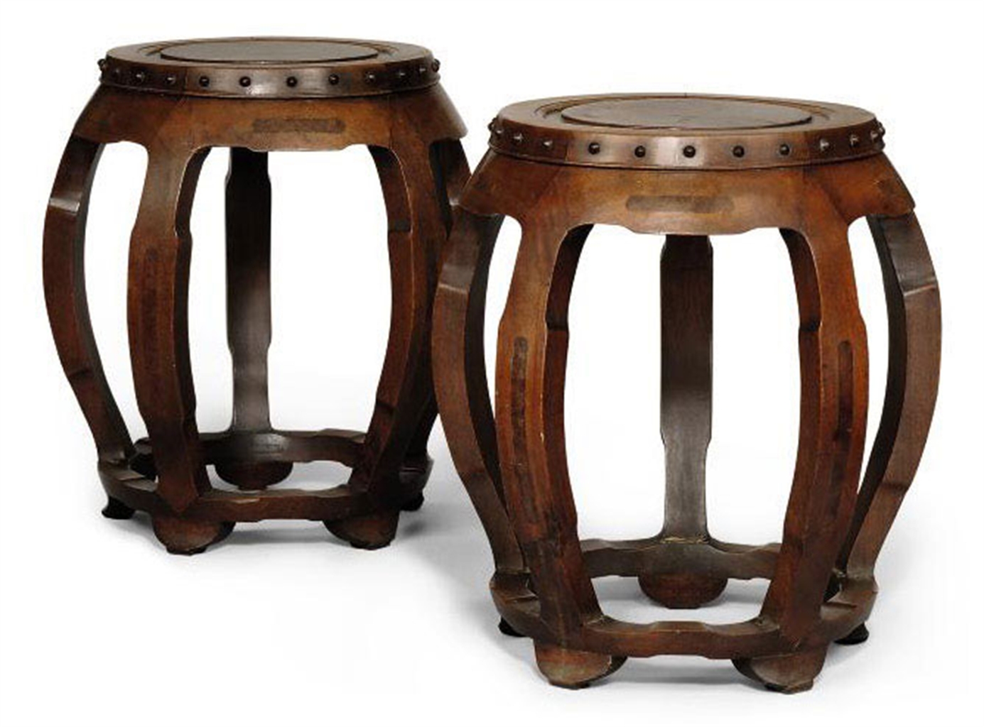 A PAIR OF CHINESE WOODEN STOOLS CIRCA 1900 stool, Furniture