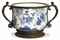 A CHINESE GEORGE V SILVER MOUNTED BLUE AND WHITE PORCELAIN BOWL,