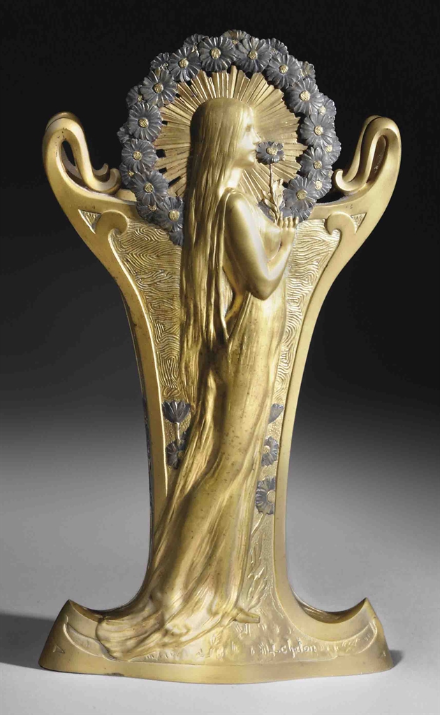 LOUIS CHALON (1866-1940) | REINE DES PRÉS VASE, CIRCA 1901 LOUIS CHALON (1866-1940) | REINE DES PRÉS VASE, CIRCA 1901