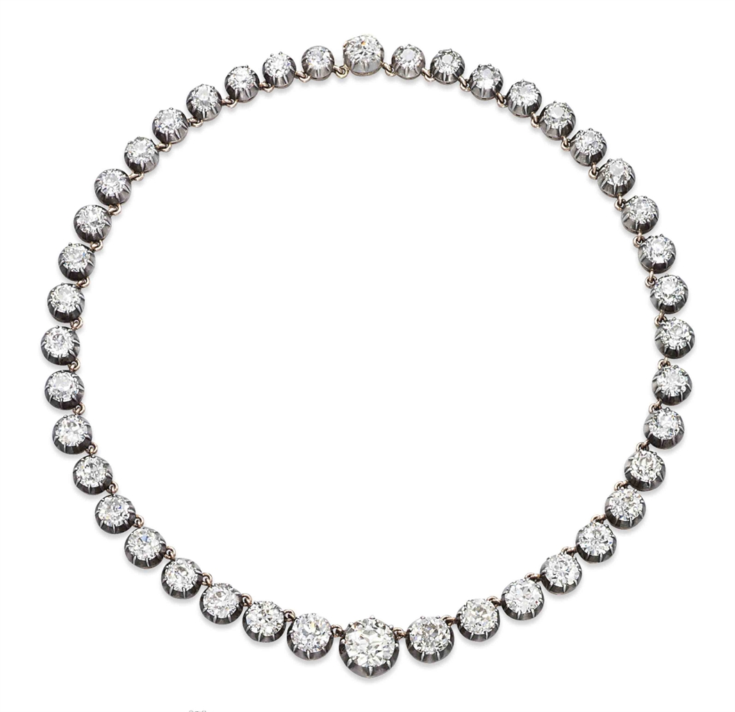 AN ANTIQUE DIAMOND RIVIERE NECKLACE Jewelry, necklace Christie's