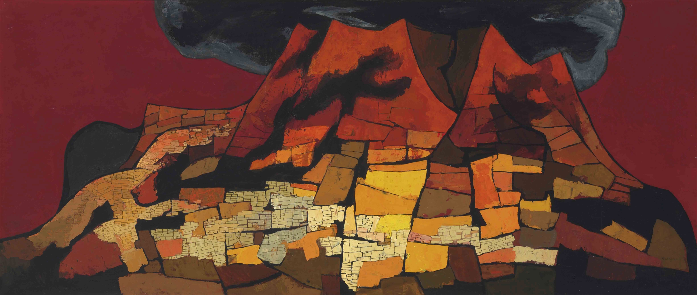 Oswaldo Guayasamín (Ecuadorian 1919-1999) | Quito en rojo | 1960s