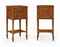 A PAIR OF EDWARDIAN SATINWOOD BEDSIDE CABINETS