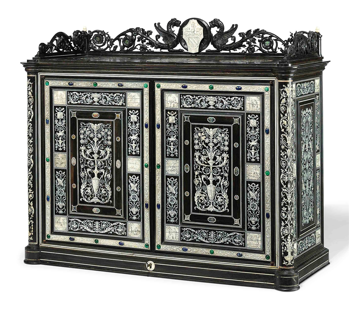 A NORTH ITALIAN IVORYINLAID EBONY ATTRIBUTED TO