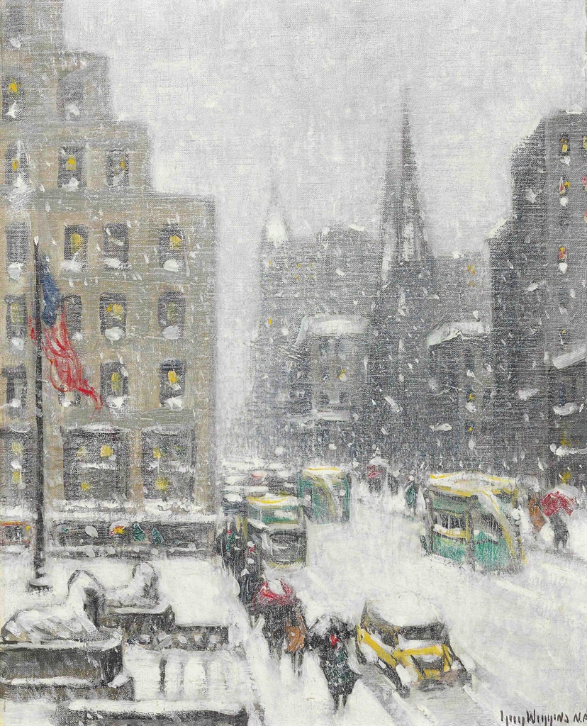 Guy Wiggins (18831962) At the Library, Winter AMERICAN ART Auction