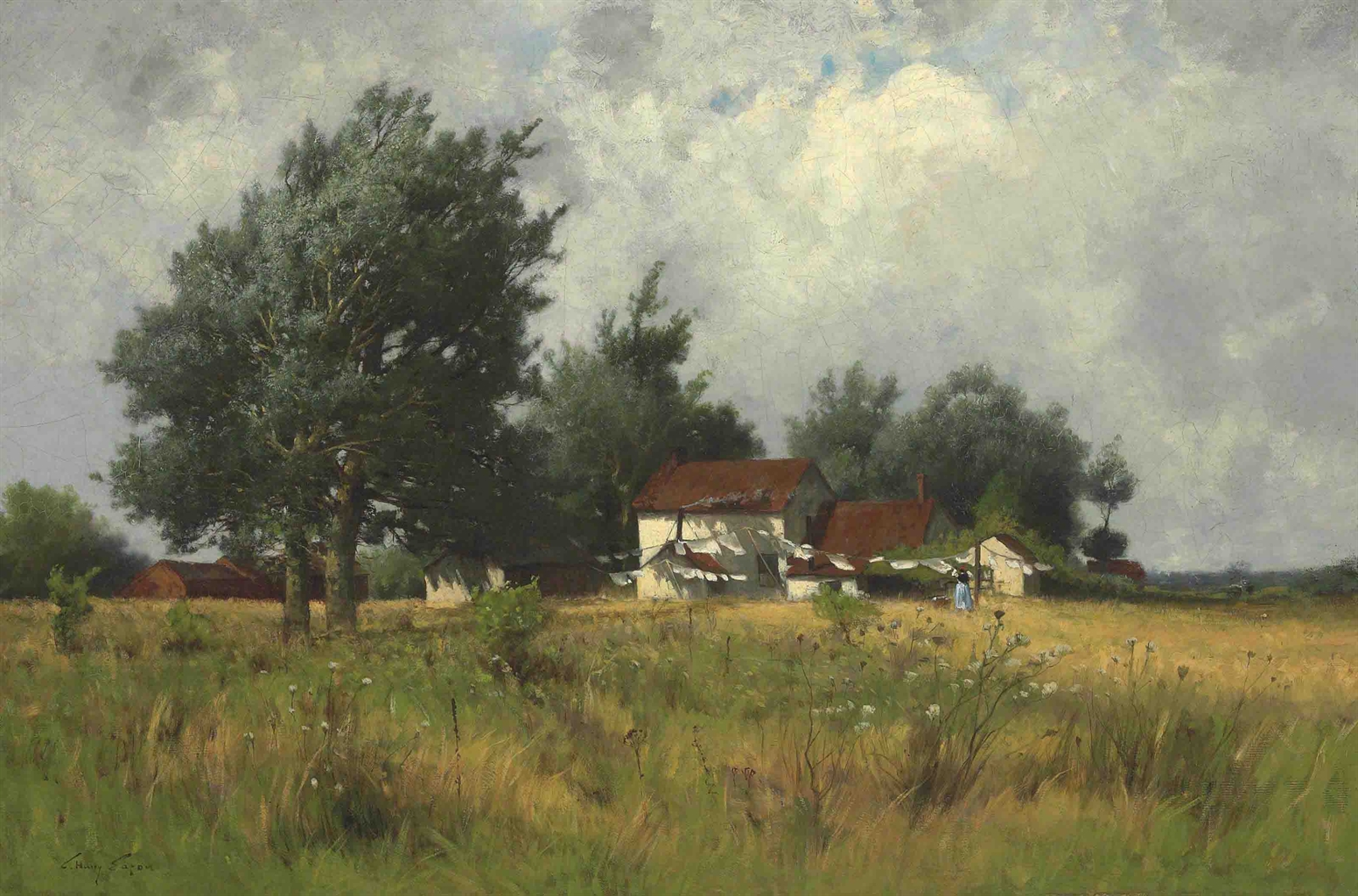 Charles Harry Eaton (1850-1901) | Farmhouse in a Landscape | AMERICAN