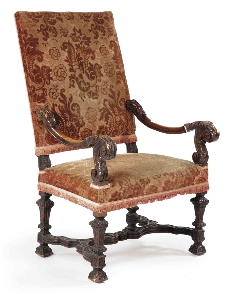 A LOUIS XIV WALNUT HIGHBACK ARMCHAIR SECOND QUARTER 18TH CENTURY Furniture & Lighting, chair