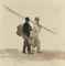 Fishermen carrying oars and lobster
