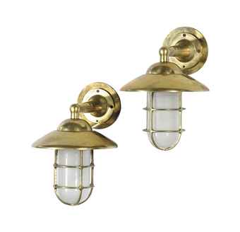 A SET OF FOUR BRASS SHIP S WALL LIGHTS, LATE 20TH CENTURY Interiors Auction wall appliques ...