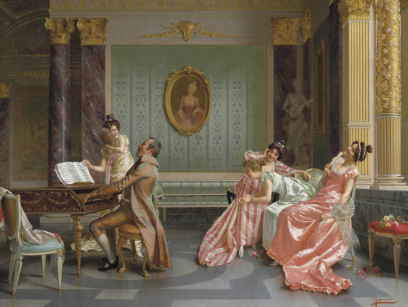 Vittorio Reggianini (Italian, 18581939) The Recital 19TH CENTURY