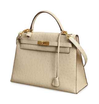 A CREAM OSTRICH \u0026#39;KELLY\u0026#39; BAG, | HERMES, 1984, | late 20th Century ...