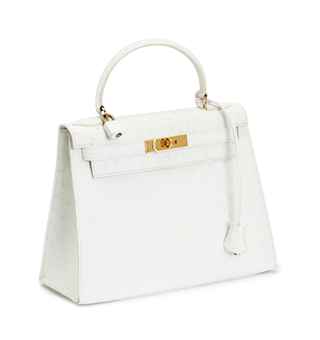 A WHITE OSTRICH \u0026#39;KELLY\u0026#39; BAG, | HERMES, 1983, | late 20th Century ...