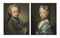 Portrait of the artist's grandson, bust-length, in a fur-lined green coat, holding a tricorne; and Portrait of the artist's granddaughter, bust-length, in a white dress with a blue mantle, a blue ribbon and a flowered headdress