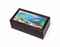 A DUNHILL MACASSAR EBONY AND LUCITE CIGARETTE BOX