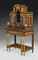 A FINE FRENCH ORMOLU, PORPHYRY AND LAPIS LAZULI-MOUNTED SATINWOOD, BURR-MAPLE AND MAHOGANY PARQUETRY VITRINE-CABINET-ON-STAND