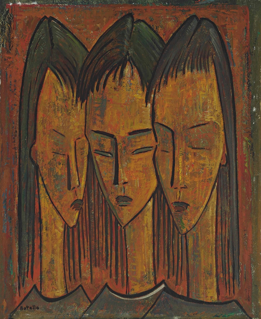Angel Botello (Spanish/Puerto Rican 19131986) Three Heads Latin