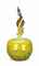 A LARGE AMERICAN BLOWN GLASS LEMON SPOTTED VENETIAN IKEBANA,