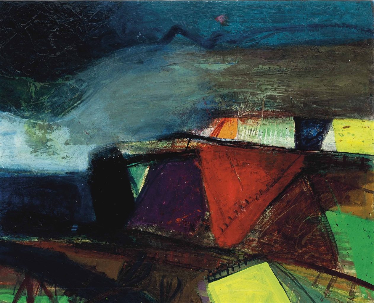 Barbara Rae  R S W   R S A   R A   b  1943  Strathy Point Modern