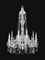 AN ENGLISH GLASS AND CUT-GLASS TWELVE-LIGHT CHANDELIER