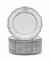 A SET OF TWENTY-FOUR GEORGE III SILVER DINNER PLATES