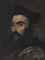 Portrait of a cleric, bust-length, in a blue coat and black hat - a fragment