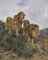 Three Lions Walking Down a Rocky Hillside