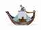 A GEORGE JONES MAJOLICA 'CHINESE JUNK' TEAPOT AND COVER
