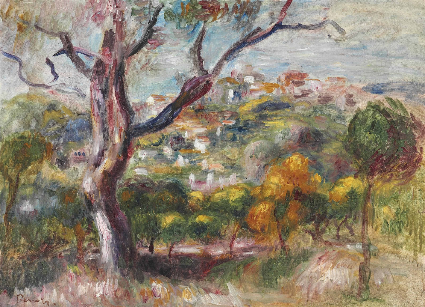 Pierre-Auguste Renoir (1841-1919) | Paysage de Cagnes | IMPRESSIONIST