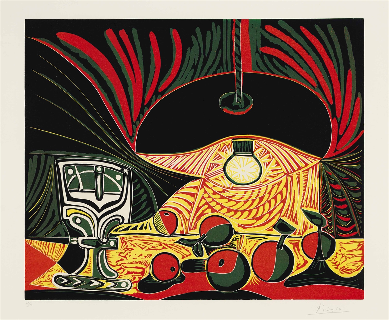 PABLO PICASSO (1881-1973) | Nature Morte au Verre sous la Lampe ...