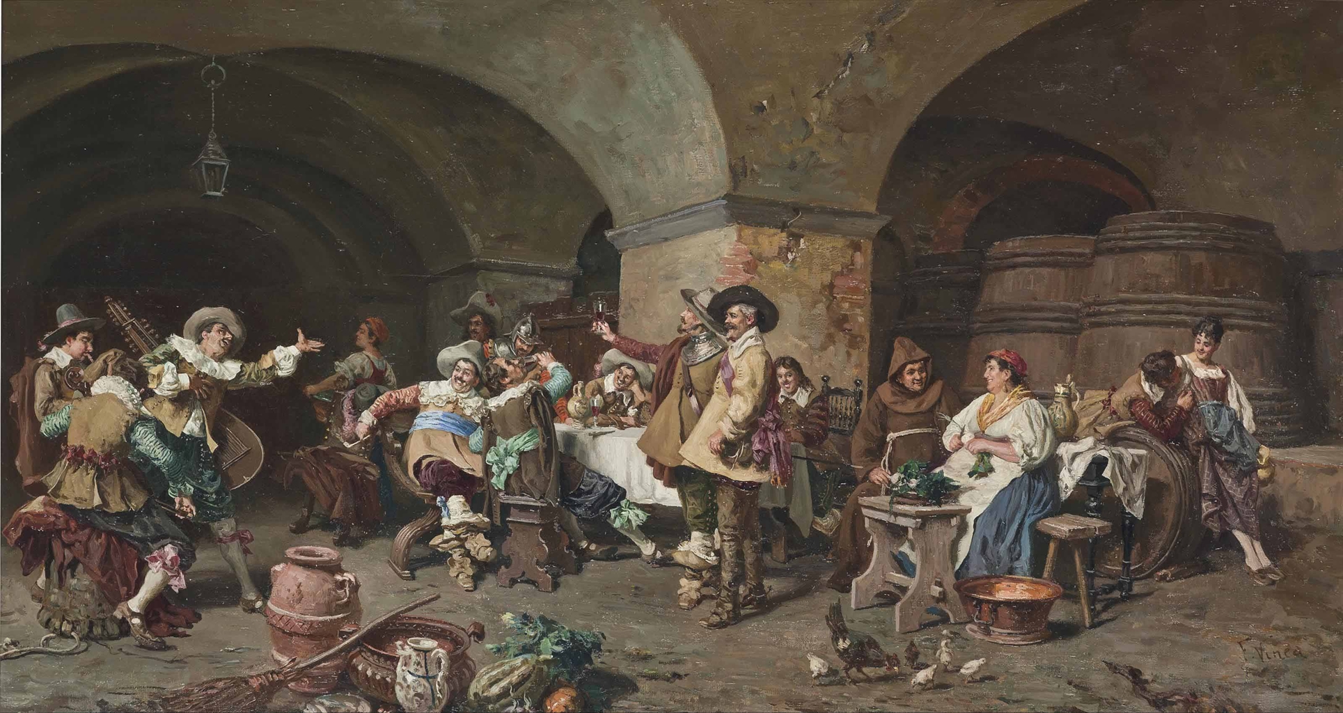 Francesco Vinea (Italian, 18451902) Wine, women and song 19TH CENTURY EUROPEAN ART Auction