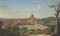 A view of Rome with Saint Peter's Basilica seen from the north, showing the Giardino Segreto with the arms of Pope Clemente XI Albani and the Giardino Comune, with elegant figures in the foreground, a papal procession at right, and the Tiber River beyond