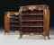 A PAIR OF FRENCH ORMOLU-MOUNTED KINGWOOD, TULIPWOOD AND BOIS DE BOUT MARQUETRY OPEN BIBLIOTHEQUES