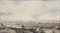 A panoramic river landscape with pollard willows