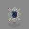 A SAPPHIRE AND DIAMOND BROOCH, BY GAZDAR
