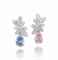 A PAIR OF COLOURED DIAMOND AND DIAMOND EAR PENDANTS, BY BULGARI