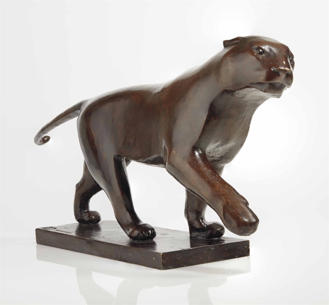 FRANÇOIS POMPON (18551933) 'TIGRESSE JOUANT' OU 'DONNANT UN COUP DE PATTE', LE MODÈLE CRÉÉ EN