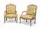 A PAIR OF LOUIS XV GILTWOOD FAUTEUILS