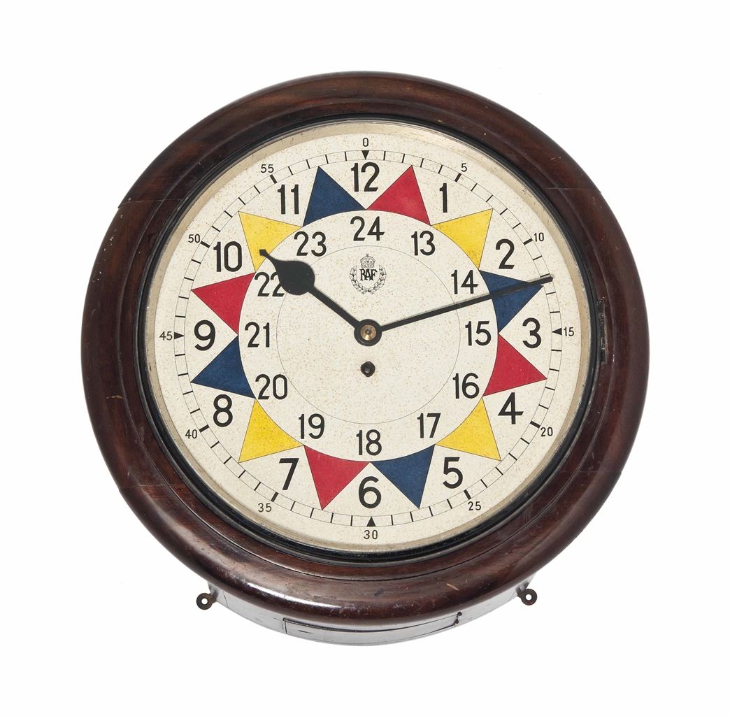 AN ENGLISH MAHOGANY RAF SECTOR CLOCK F.W. ELLIOTT LIMITED, 1941