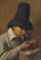 Avarice: an old man counting money