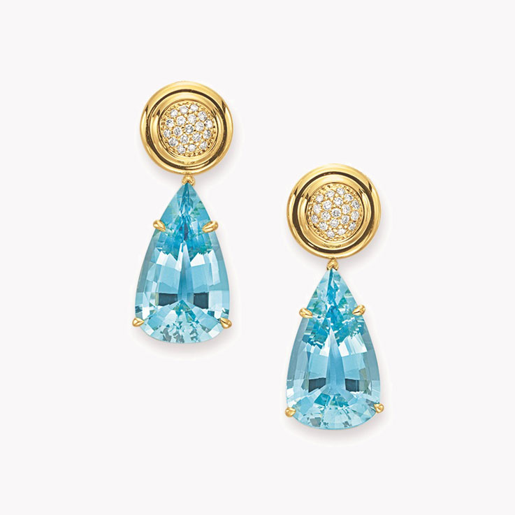 When Tiffany Co Took A Risk Christie S A Pair Of Aquamarine Diamond And Gold Ear Pendants By Paloma Pico Tiffany Co